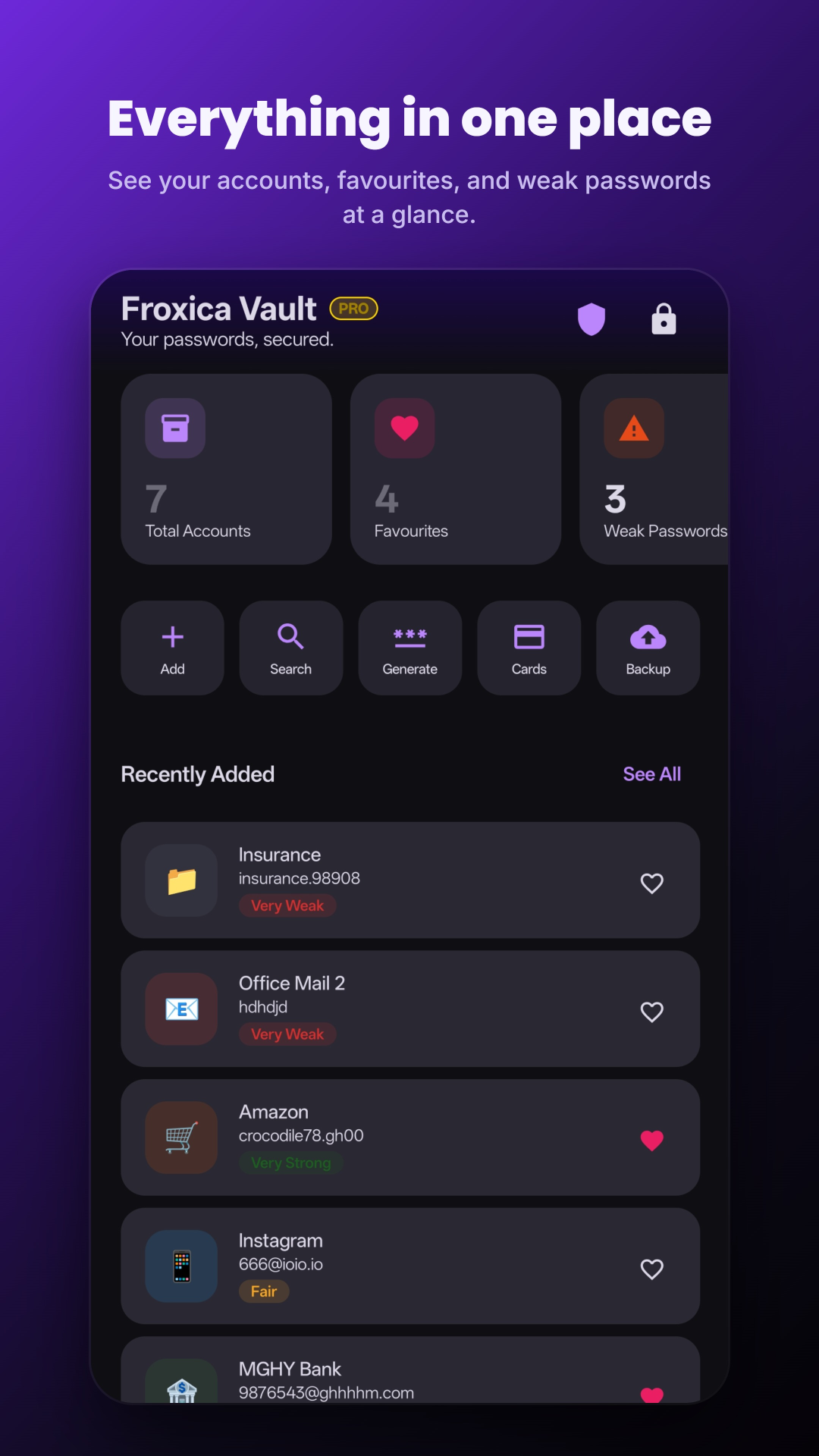 Froxica Vault screen 2